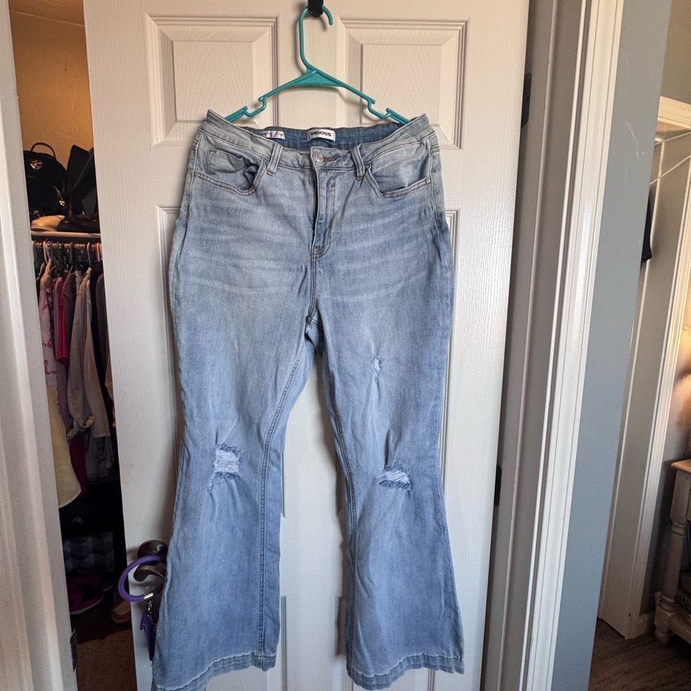 Visgoss 👖Light Blue Distressed Flared Jeans - Women's
